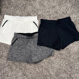 Women's Athletic Shorts - Black, White, Gray